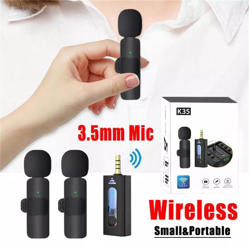 K35 Dual Wireless Lavalier Microphone 3.5mm Jack for Mobile - My Store