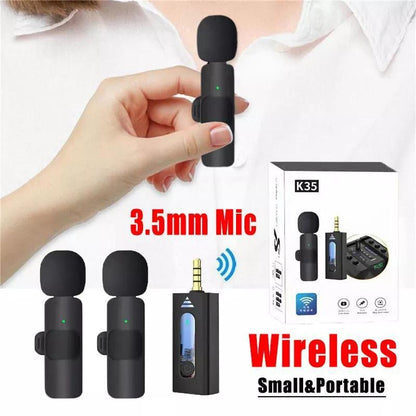 K35 Dual Wireless Lavalier Microphone 3.5mm Jack for Mobile - My Store