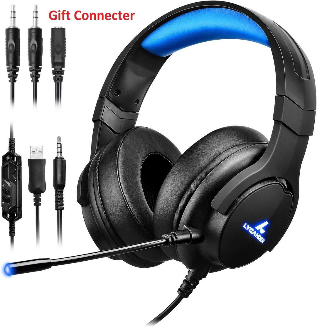 Lycander LGH - 568 Over - Ear Gaming Headset with Mic & LED Lights - My Store